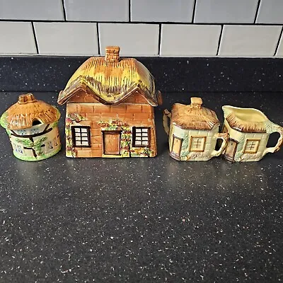 Vintage Keele Street Pottery Cottage Ware Tea Set. BiscuitSugarMilk Etc 4items • £10.99