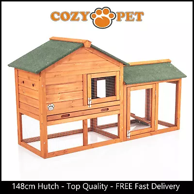 £89.99 • Buy Rabbit Hutch 148cm By Cozy Pet Natural Guinea Pig Hutches Run Rabbit Ferret Runs