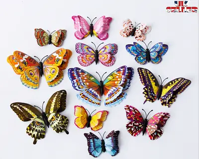 12pcs Butterfly 3D Wall Stickers Wall Decors Wall Art Wall Home Decorations UK • £3.49