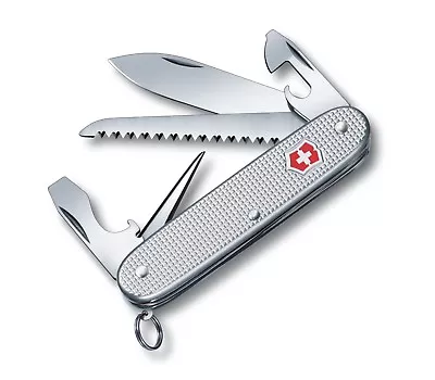 Victorinox Farmer Silver Alox Swiss Army Knife With Saw • $86.88