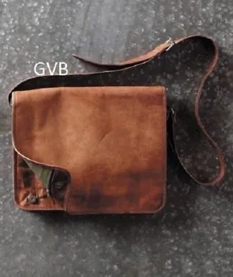 Men's Leather Messenger Shoulder Business Work Briefcase Laptop Bags Handmade • $38.16