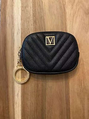 Victoria Secret Black Coin Change Purse Keychain EUC • $12