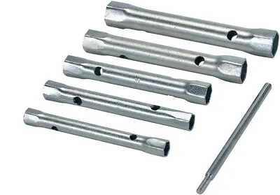 6pc Tubular Box Spanner Wrench Set Tommy Bar 8 - 17mm Spark Plug Tap Metric • £4.99