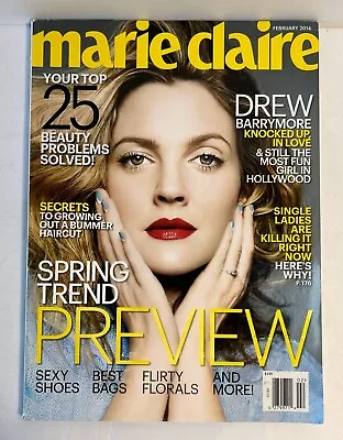 Marie Claire 2014 (Feb) Drew Barrymore Very Good • $13