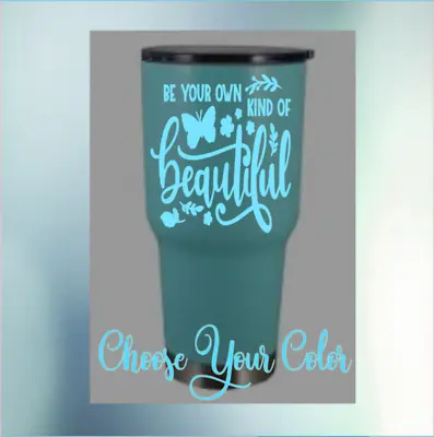 Monogram Vinyl Decal  For Ramblers  Tumblers Cups Sticker With (Quote) • $3.25