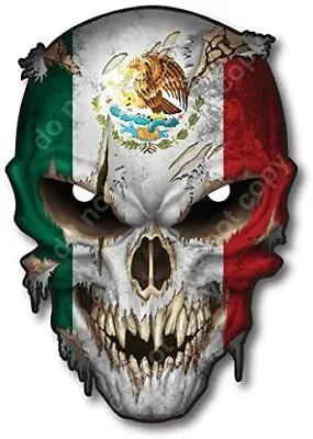 Mexican Skull Usa American Flag Decal Sticker Car Truck Window Bumper Patriotic • $4.86