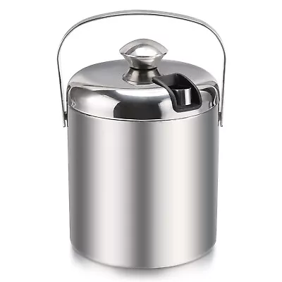 Double-Wall Stainless Steel Insulated Ice Bucket Insulated Chilling Ice Bucket • £16.99