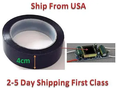 Insulation Adhesive Mylar Tape Hig-Temp  Transformer Coil Wrap Black 4CM*66M • $16