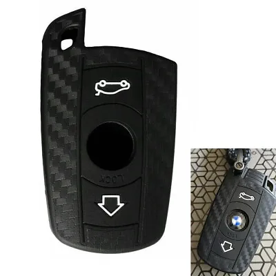Carbon Fiber Soft Silicone Remote Key FOB Case For BMW 1 3 5 6 Series X5 X6 Z4 • $7.99