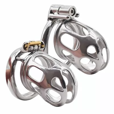 Stainless Steel Male Chastity Cage Device Standard Men Metal Locking Belt CC462 • $39.99