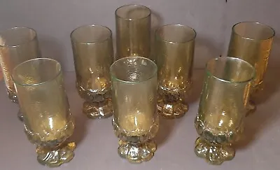 TIFFIN FRANCISCAN MADEIRA ICE TEA GLASSES Set Of 8 Olive Green 6 1/2  • $72