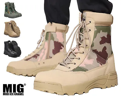Mens Swat Army Desert Tactical Boots - WORK SECURITY HIKING PAINTBALL POLICE • £24.95