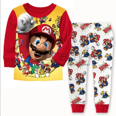 £11.99 • Buy Super Mario Kids Pyjamas Set PJS Christmas Birthday Gift Character Nightwear