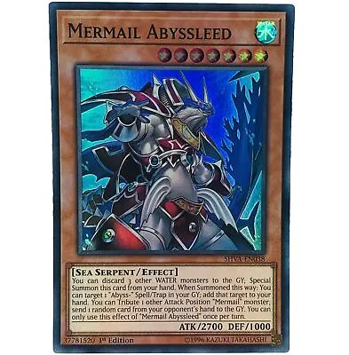 YUGIOH Mermail Abyssleed SHVA-EN038 Super Rare Card 1st Edition NM-MINT • $2.48