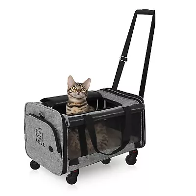 4 Wheels Multifunctional Pet Air Travel Bag Stroller Carriage Cage Cat Dog • $39.99