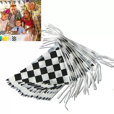 30M Checkered Racing Bunting Garland Banner Pennant Flag Party Au Stock Sale • £14.04