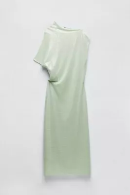 Zara Green Asymmetric Sequin Women’s Long Dress - SMALL -New NWT Clothes Shiny • $95