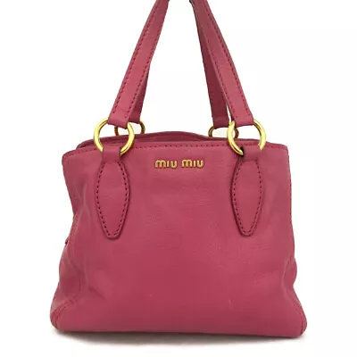 MIU MIU Pink Leather Tote Hand Bag/3Y0217 • £58.71