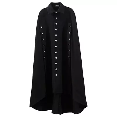 British Style Men Woolen Trench Coat Outwear Warlord Cloak Military Cape Jacket • $111.65