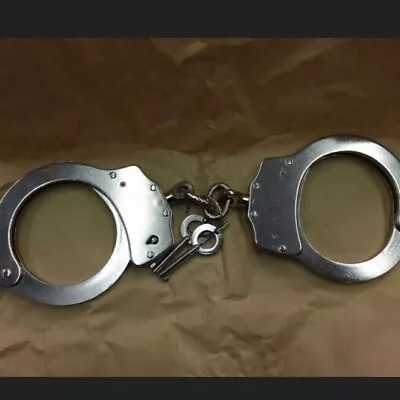 £14.99 • Buy POLICE HANDCUFFS SOLID STEEL, With 2 GENUINE KEYS Professional Quality Cufflinks