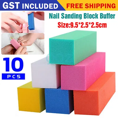 Up To 20pcs Nail File Buffer Block Sanding Sponge Acrylic Nail Art Buffing Block • $6.05