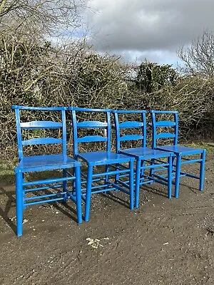 Set Of Four Vintage Painted Chapel Chairs • £45