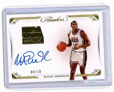 2020-21 Panini Flawless Team USA Auto Gold #USA-MAG Magic Johnson #04/10 • $699.99