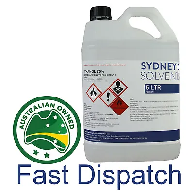 Ethanol 70% Cleaner Kills Bacteria 5 Litre • $32