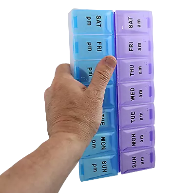 Jumbo Extra Large 9  X 4.75  Pill Organizer 7 Day 2 Times A Day Weekly Pill Box  • $10.95