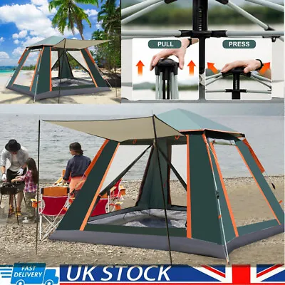 3-4 Men Automatic Instant Pop Up Camping Tent Waterproof Outdoor Family Shelter • £29.48