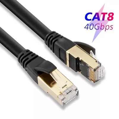 Cat 8 Ethernet Cable 40Gbps 2000MHz Hi-Speed Gigabit Network LAN RJ45 Cord F/FTP • $18.99