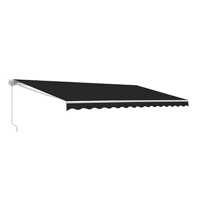 Retractable Awning 12x8 Motorized Patio Deck Canopy Power Sun Shade Black New • $399.94