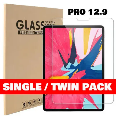 [2 Pack] Tempered Glass Screen Protector For IPad Pro 12.9  1st/2nd 3/4/5th Gen • £5.99