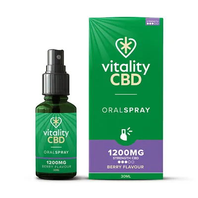 £12.74 • Buy Vitality CBD Oil Oral Spray 600 / 1200 / 2400 / 4800mg Berry Flavour 30ml