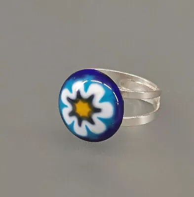 9917060-d 925er Silver Ring Colorful Ringkopf From Millefiori-Glas Size Flexible • $42.64