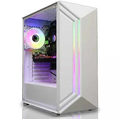 White Gaming PC Intel Core I3-4130 16GB RAM 1TB HDD 2GB GT730 Windows 10 • £239.99