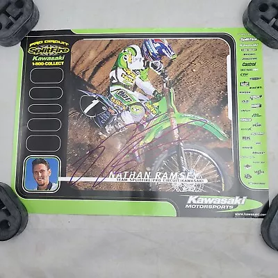 Nathan Ramsey Team Kawasaki Autographed Poster KX Motocross Supercross 12.5x9.5 • $24.99