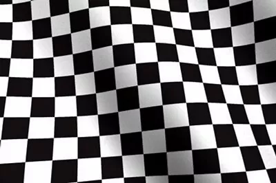 Checkered Flag Fabric Cotton 1/4  Checks Nascar Motorcycle Car -DIY Crafts BTHY • $8.99