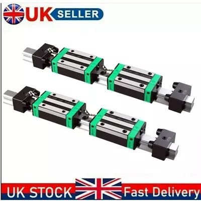 2PCSHGR20/15/25 Linear Guide Rail +4PCS HGH20CA/15/25CA Slider Block 200-1500MM • £40