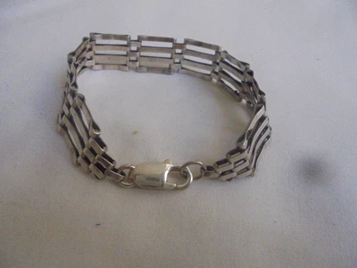 Vintage Sterling Silver 4 Bar Gate Bracelet 6.5” 17.30 Grams  • £27