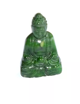 Nephrite Jade Carved Sculpture Seated Shakyamuni  Buddha Praying ( Green Jade) • £25