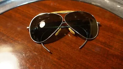 Very Cool Vintage Willson Aviator Chrome Frame Sunglasses /Green Lenses NICE! • $89.95