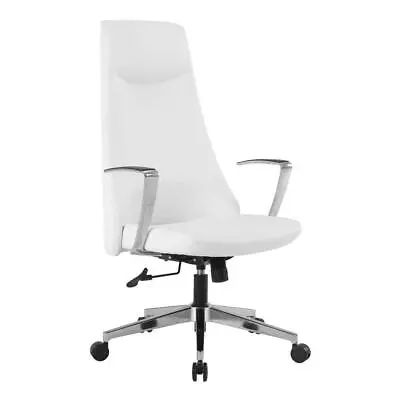 Office Star Executive Chair 48.25 H Steel Nonadjustable Arm W/ Fabric White • $419.43