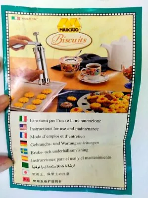 MARCATO Biscuit Cookie Press With 20 Design Discs & Booklet Made In Italy • $29.99