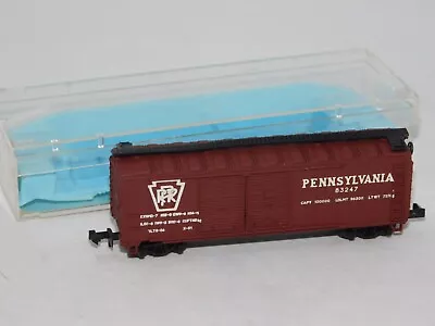 N Scale Atlas 2286 Pennsylvania 40’ Double Door Box Car #83247 With Case • $7.19