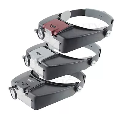 Quality Optics® USA Illuminated Adjustable Head Magnifier (1.5x To 8.5x) Visor • $13.99