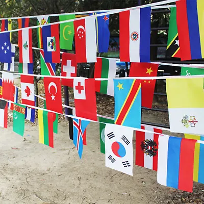 100* Countries String Flag International World Bar Party Banner Bunting Deco W02 • £6.58