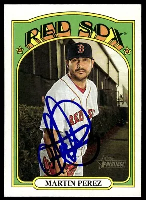 2021 Topps Heritage Baseball Martin Perez Auto Boston Red Sox #62 Signed • $9.99