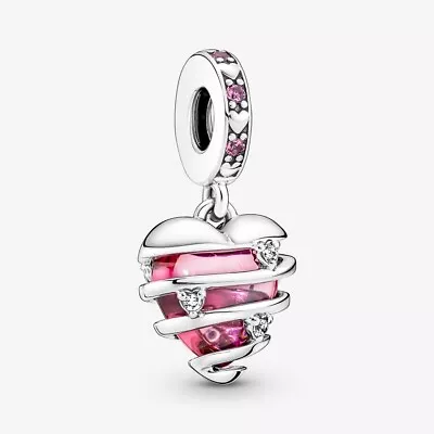 New Genuine Pandora S925 ALE Reveal Your Love Heart Spiral Dangle Charm • £34.99