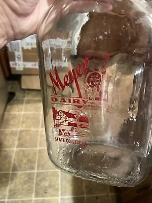 Rare Meyer Dairy ACL Half Gallon Milk Bottle State College Pennsylvania PA • $19.99